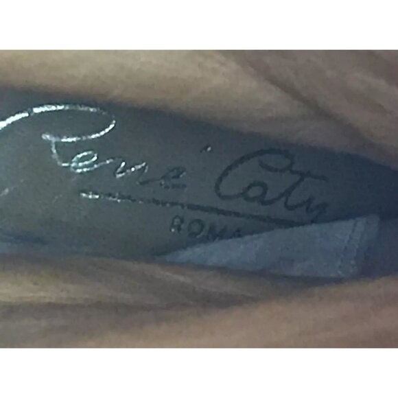 Rene Caty Womens Gray Leather Pointed Toe Cone Heel Knee High Boots Size 6 - Picture 10 of 10